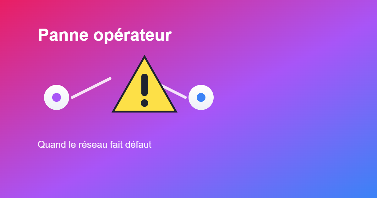 Panne réseau chez un opérateur télécom illustrée par un signal interrompu