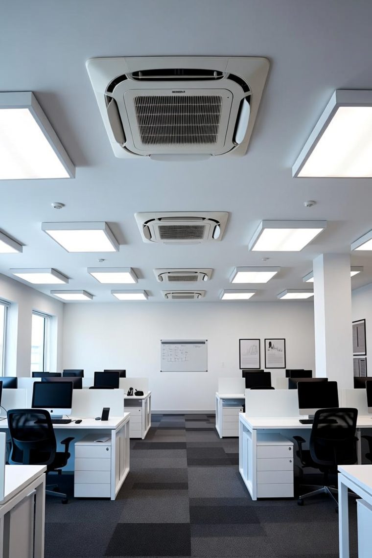 Climatisation installée dans les bureaux d’une entreprise des Essonne
